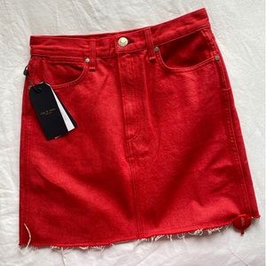 NTW rag and bone “moss” skirt in bull red